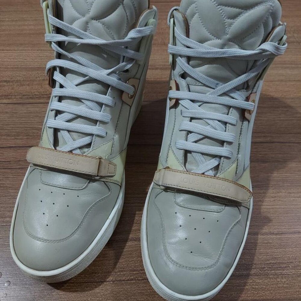 Louis Vuitton Broken Beat Cream Leather - Patent Leather Boot Sneakers EU 37